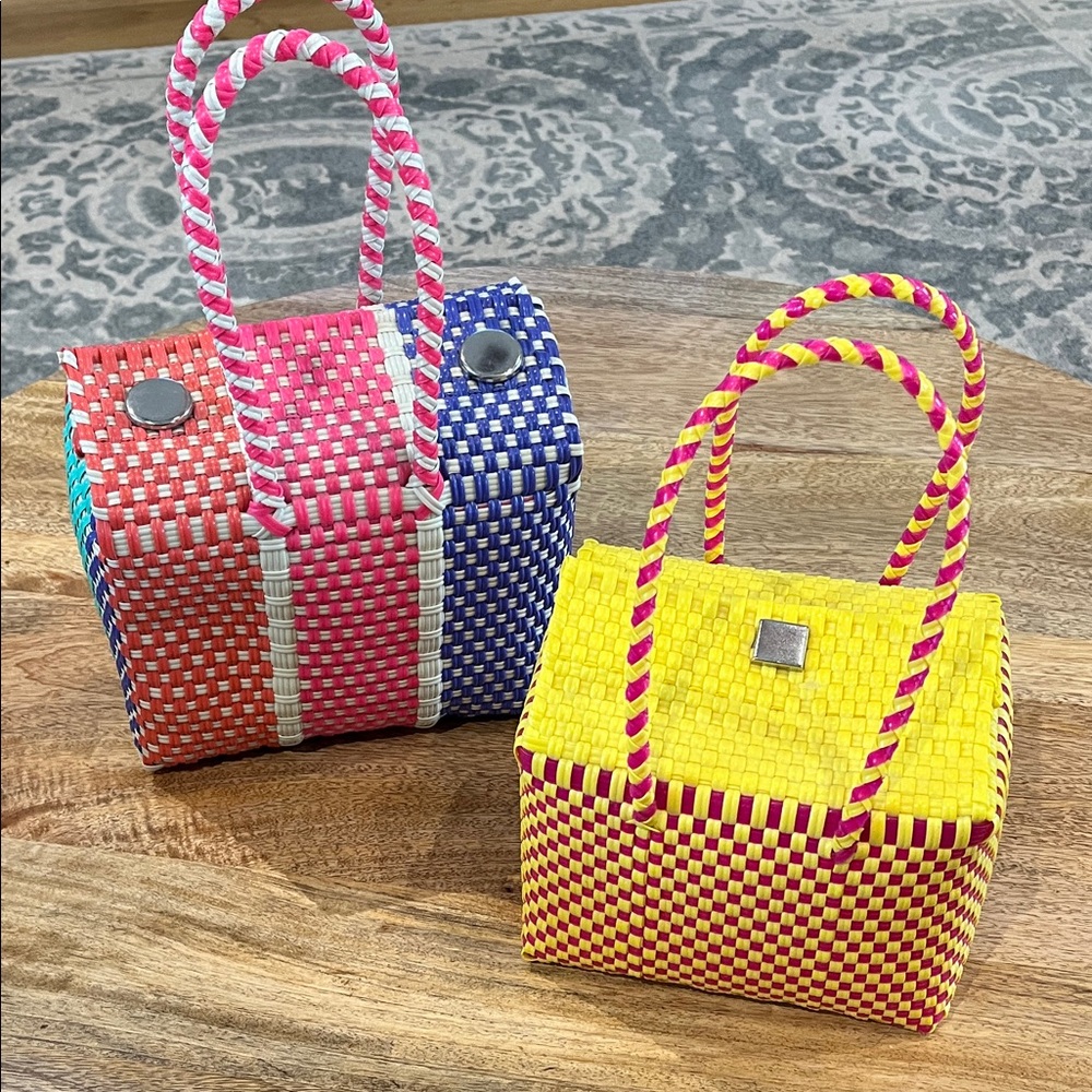 Adorable woven plastic purses